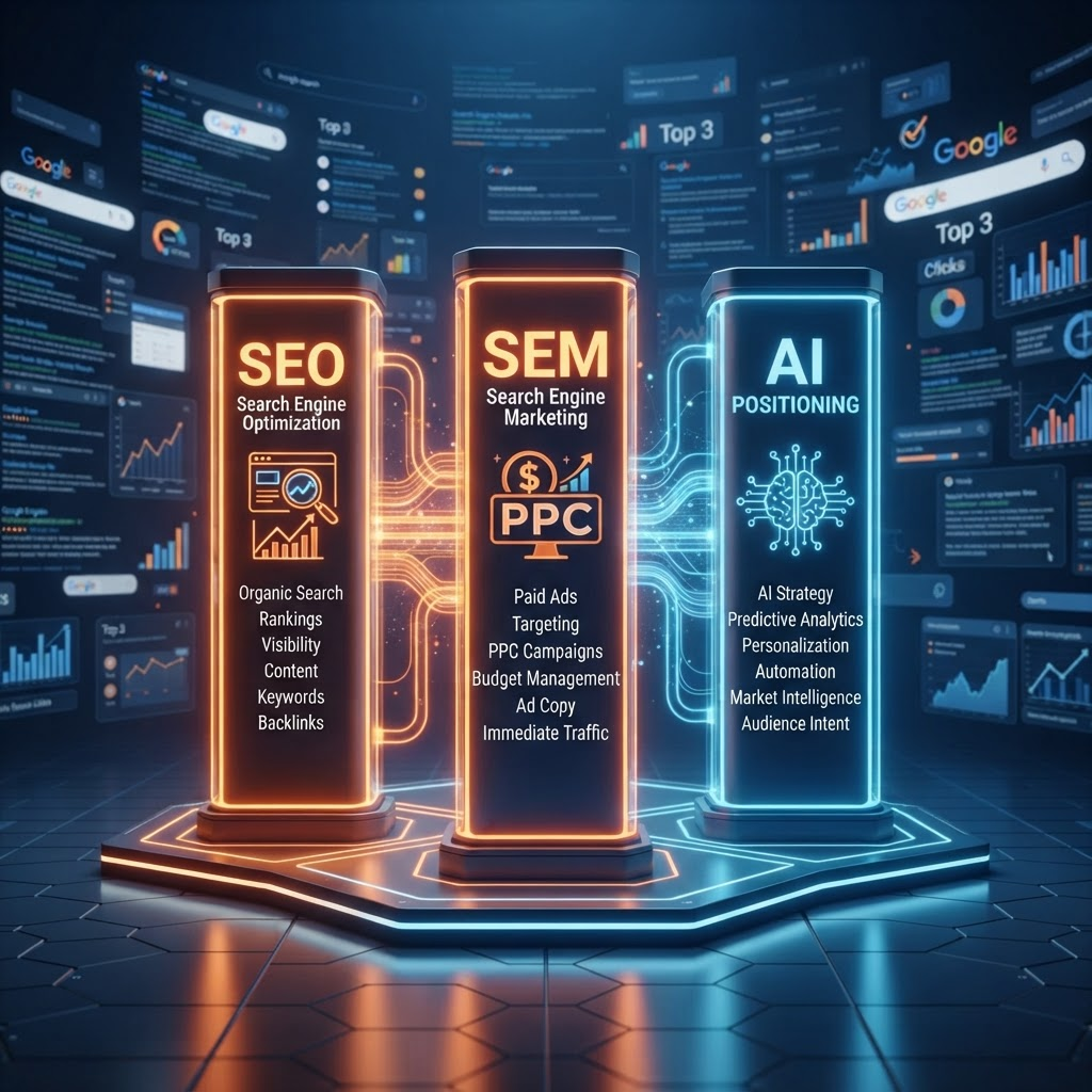 SEO, SEM y posicionamiento en inteligencias artificiales